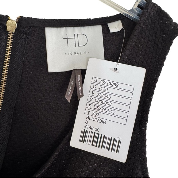 Anthropology HD in Paris Black Mini Dress Sparkly Sleeveless 
S NWT - Picture 9 of 10